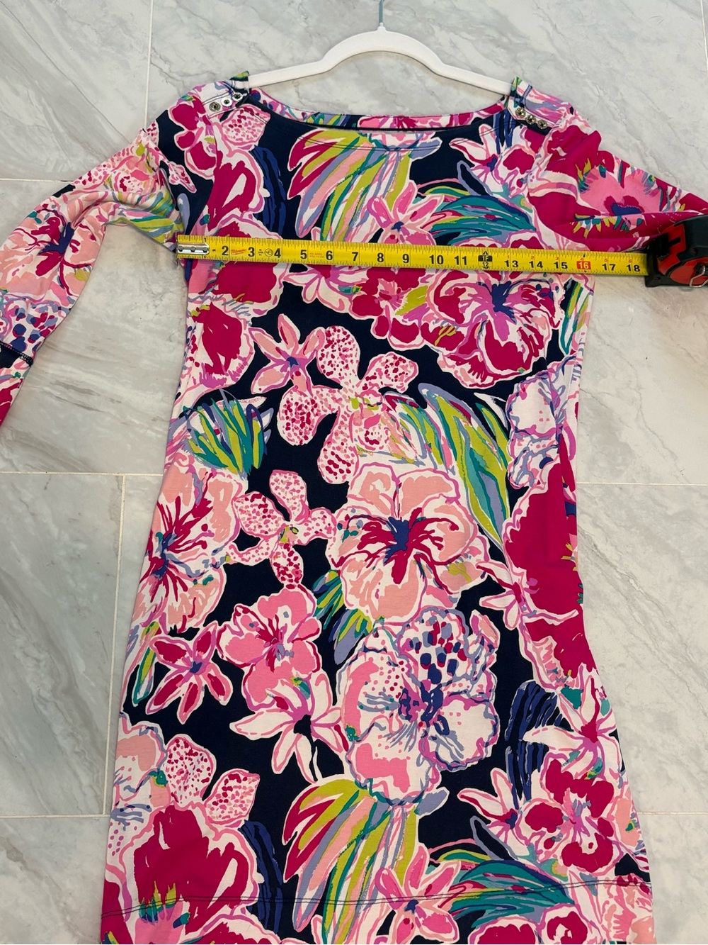 Lilly Pulitzer Pink Tropical Floral Shift Dress Medium Resort Coastal Preppy - Picture 7 of 9